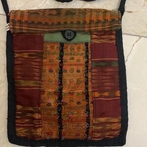 artisan embroidered fabric handbag made in guatemala boho